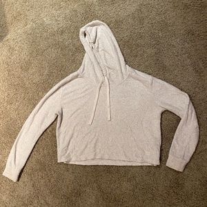 Billabong Cream Cropped Fleece Hoodie- Size Medium